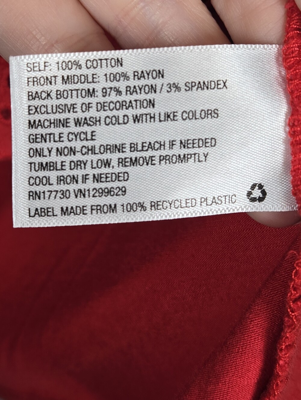 Knox Rose Red V-Neck Eyelet Mixed Media Boho Prairie Peasant Top Size XL - Picture 10 of 11